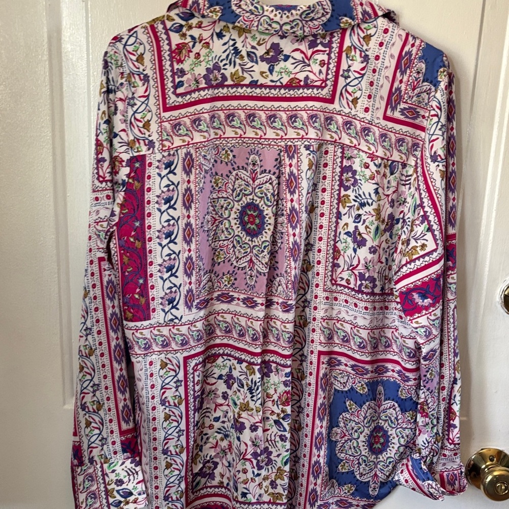 Joie Multicolor Paisley Patchwork Button-Down Shi… - image 5